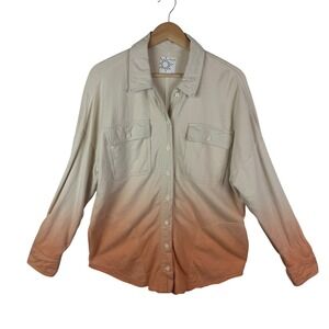 Offline by Aerie Lumber Jane Shacket Small Ombre Tye Die Button Up Comfy Lounge